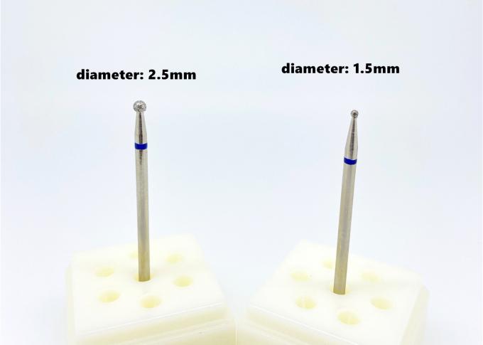 หินเจียรเพชรธรรมชาติ Electroplated หินปูน Bur ทันตกรรม 1.5mm Dia 0