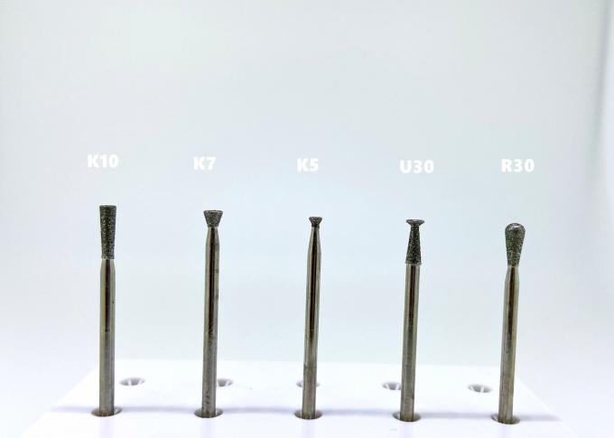 2.35 มม. HP Shank Diamond Grinding Stones เคลือบชุบ Inverted Cone ทันตกรรม Burs 0