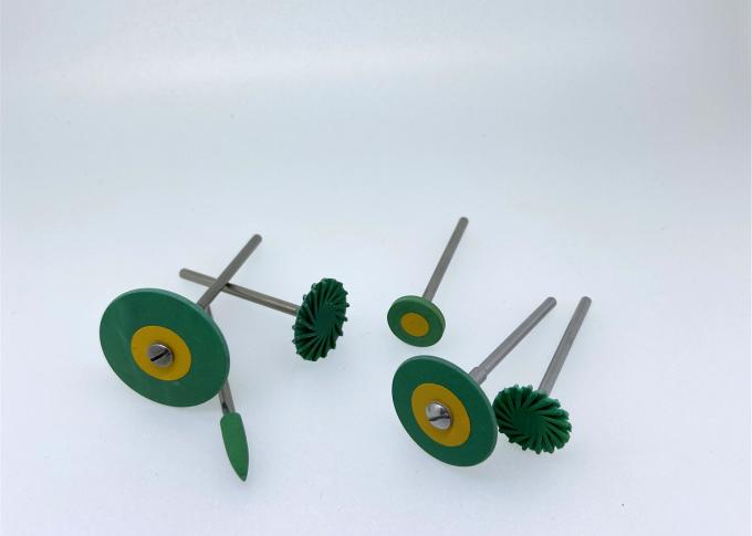 Sintered Dental Rubber Diamond Polisher สีเขียว Pre Polishing Zirconia Grinding Wheel 1